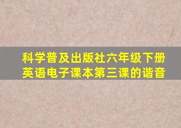 科学普及出版社六年级下册英语电子课本第三课的谐音