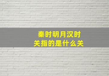 秦时明月汉时关指的是什么关