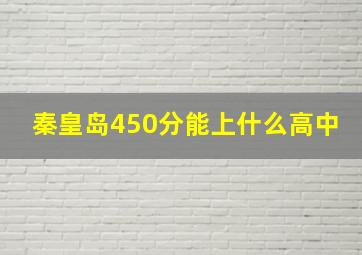 秦皇岛450分能上什么高中