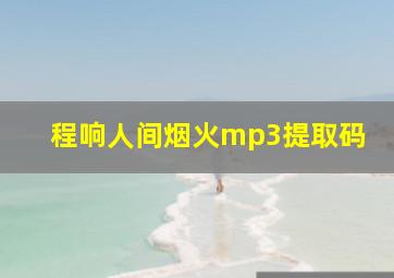 程响人间烟火mp3提取码