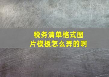 税务清单格式图片模板怎么弄的啊