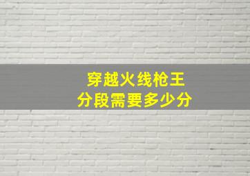 穿越火线枪王分段需要多少分