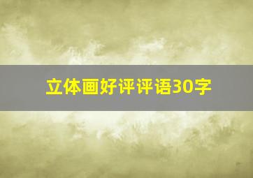 立体画好评评语30字