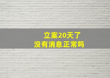 立案20天了没有消息正常吗