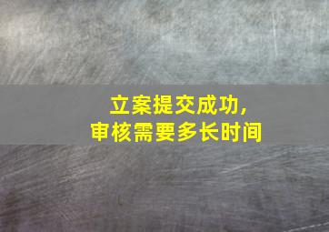 立案提交成功,审核需要多长时间