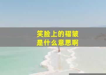 笑脸上的褶皱是什么意思啊