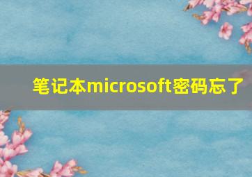 笔记本microsoft密码忘了