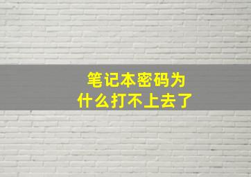 笔记本密码为什么打不上去了