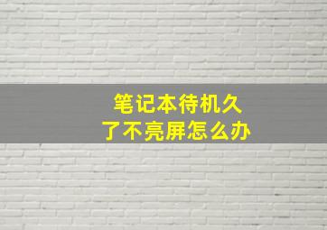 笔记本待机久了不亮屏怎么办