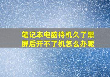 笔记本电脑待机久了黑屏后开不了机怎么办呢