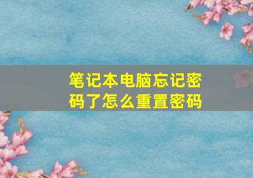 笔记本电脑忘记密码了怎么重置密码