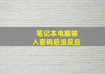 笔记本电脑输入密码后没反应