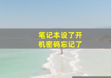 笔记本设了开机密码忘记了