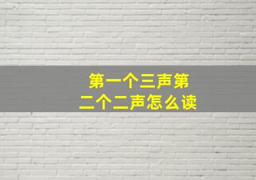 第一个三声第二个二声怎么读