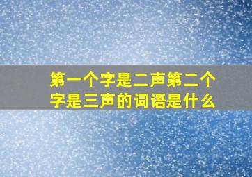 第一个字是二声第二个字是三声的词语是什么