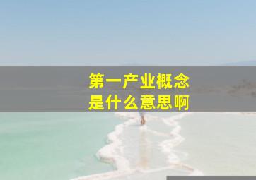 第一产业概念是什么意思啊