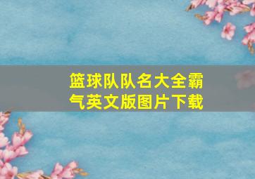 篮球队队名大全霸气英文版图片下载