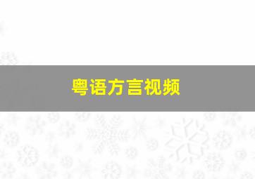 粤语方言视频