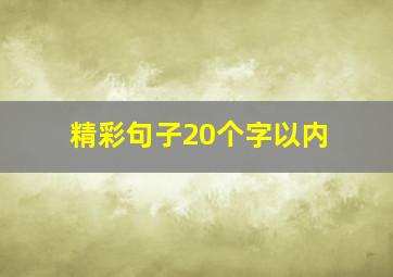 精彩句子20个字以内