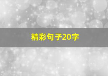 精彩句子20字