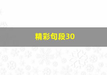 精彩句段30