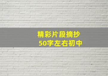 精彩片段摘抄50字左右初中