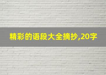 精彩的语段大全摘抄,20字