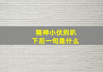 精神小伙别趴下后一句是什么