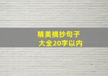 精美摘抄句子大全20字以内