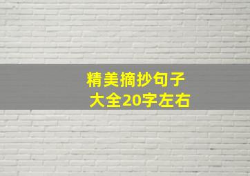 精美摘抄句子大全20字左右