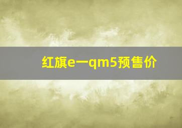 红旗e一qm5预售价