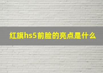 红旗hs5前脸的亮点是什么