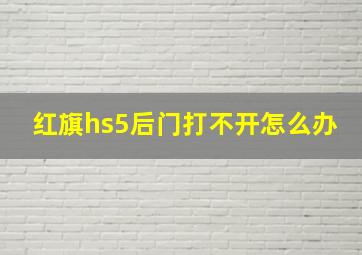 红旗hs5后门打不开怎么办