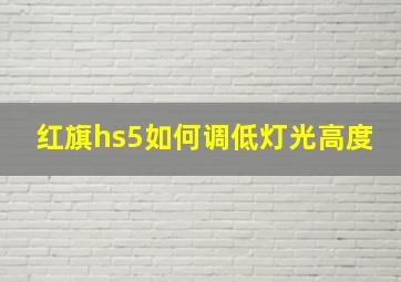 红旗hs5如何调低灯光高度