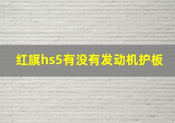 红旗hs5有没有发动机护板