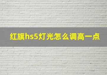 红旗hs5灯光怎么调高一点