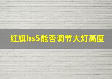 红旗hs5能否调节大灯高度