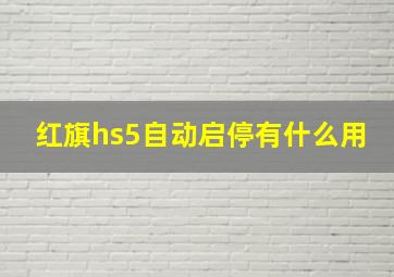 红旗hs5自动启停有什么用