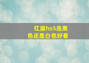 红旗hs5选黑色还是白色好看