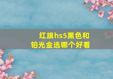 红旗hs5黑色和铂光金选哪个好看