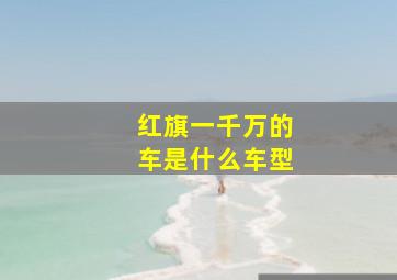 红旗一千万的车是什么车型