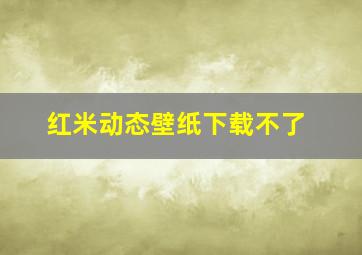 红米动态壁纸下载不了