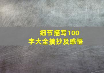 细节描写100字大全摘抄及感悟