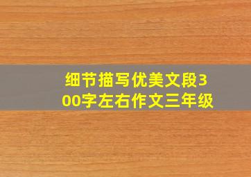 细节描写优美文段300字左右作文三年级