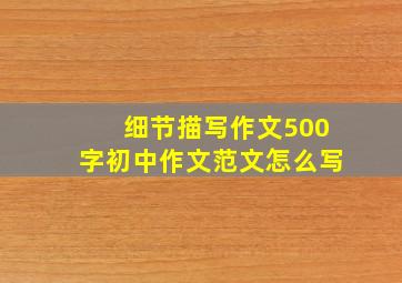 细节描写作文500字初中作文范文怎么写