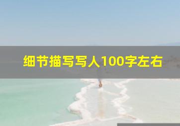 细节描写写人100字左右