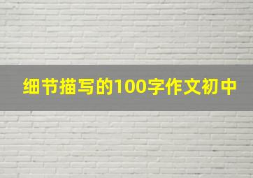 细节描写的100字作文初中