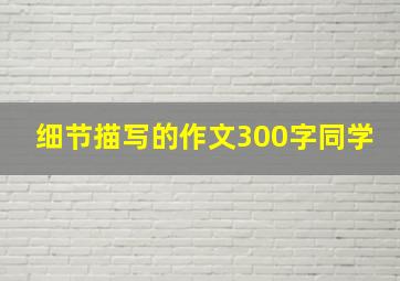 细节描写的作文300字同学