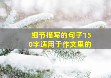 细节描写的句子150字适用于作文里的