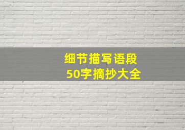 细节描写语段50字摘抄大全